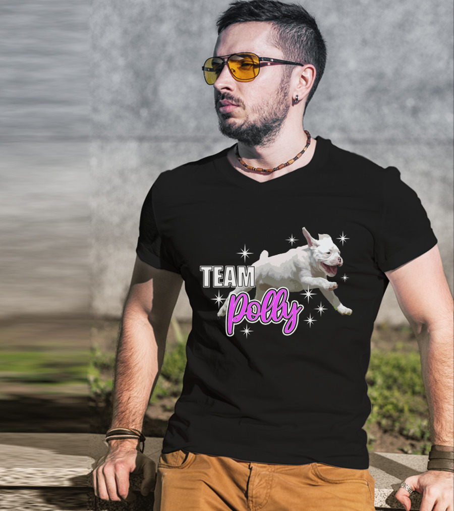 Team Polly Joyful Running Puppy With Stars T-Shirt