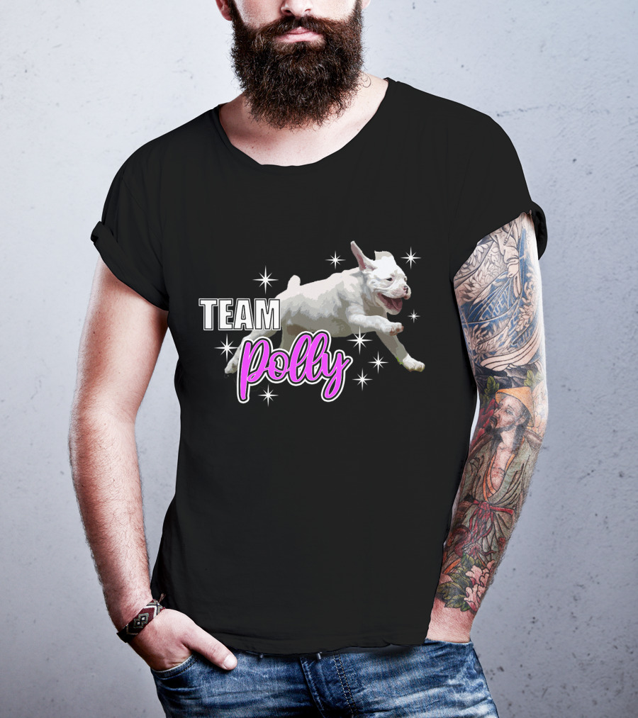 Team Polly Joyful Running Puppy With Stars T-Shirt