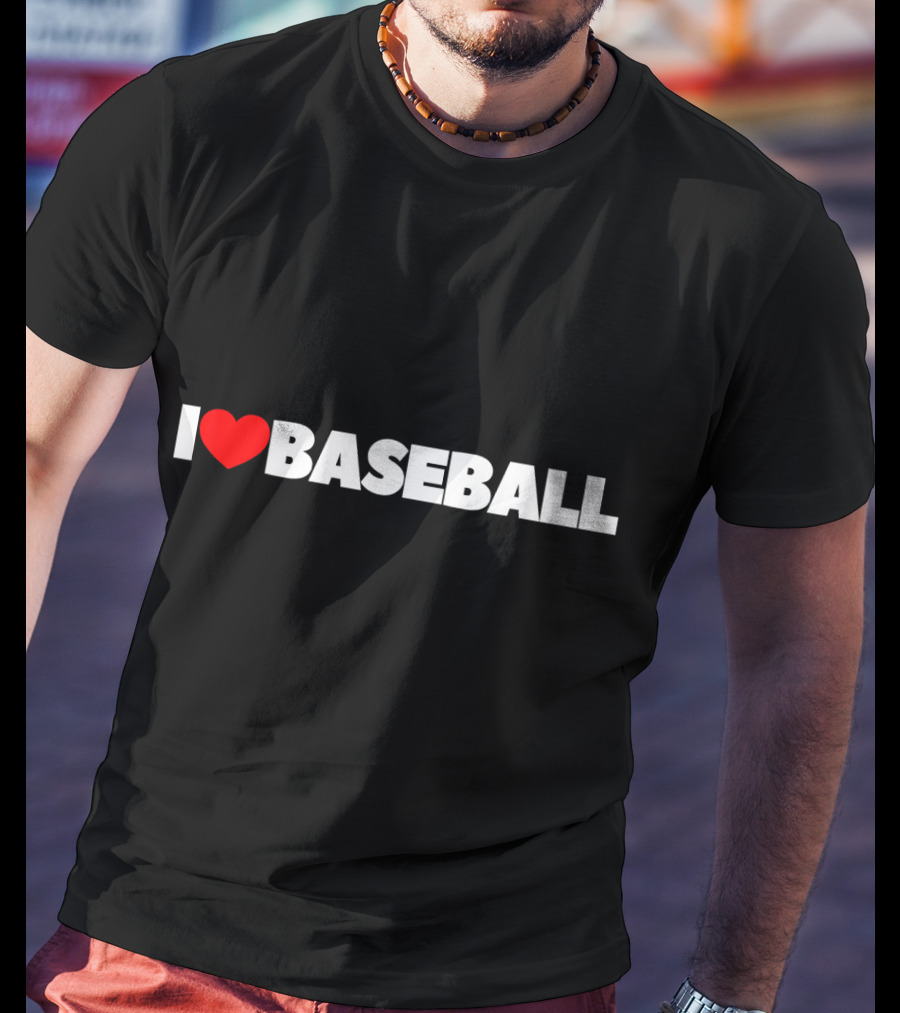I Love Baseball Heart Icon T-Shirt