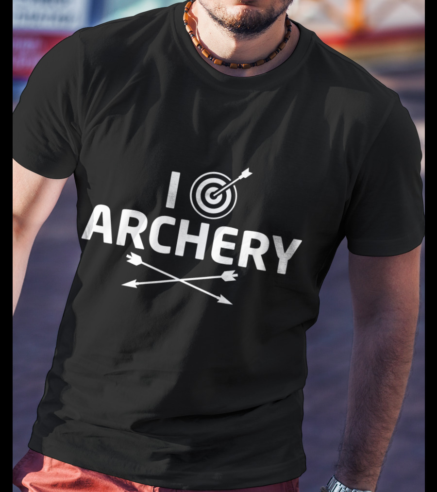 I Love Archery Funny Bow Archer Target Arrows T-Shirt
