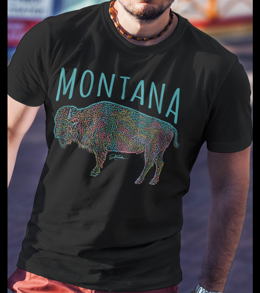 Montana JCombs Colorful Bison T-Shirt