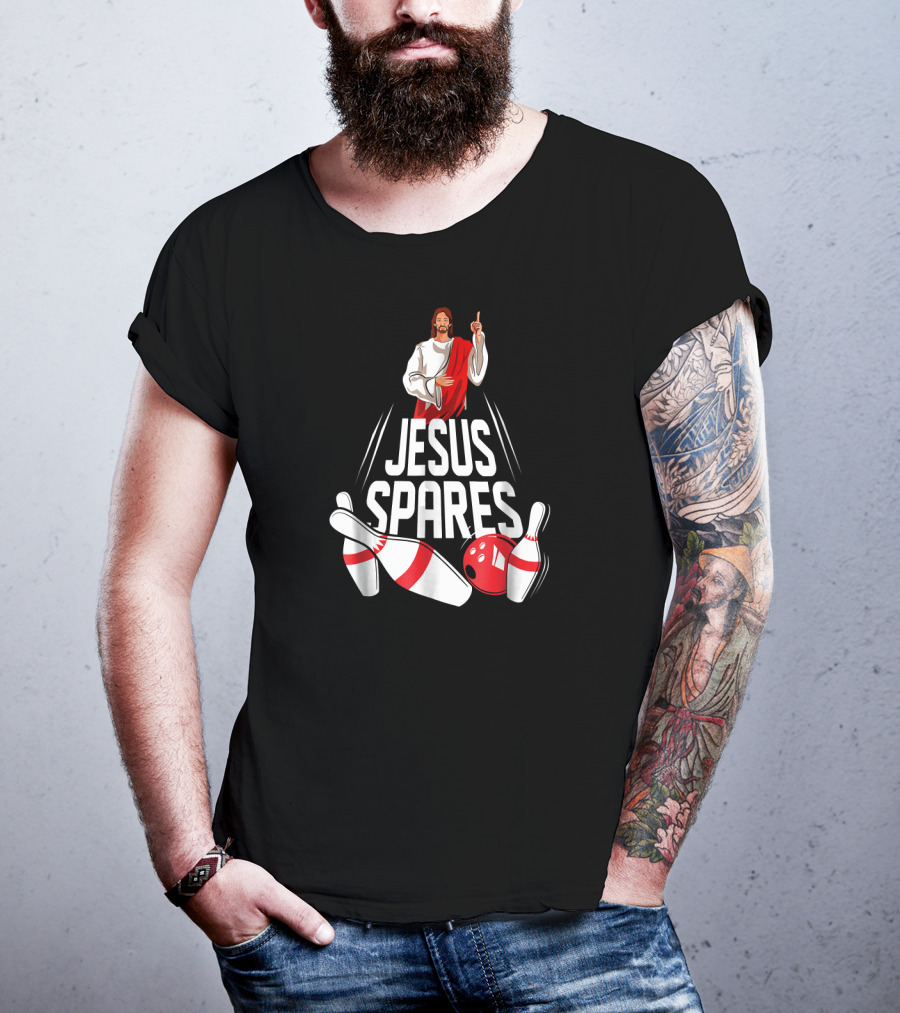 Jesus Spares Bowling Pins And Ball T-Shirt