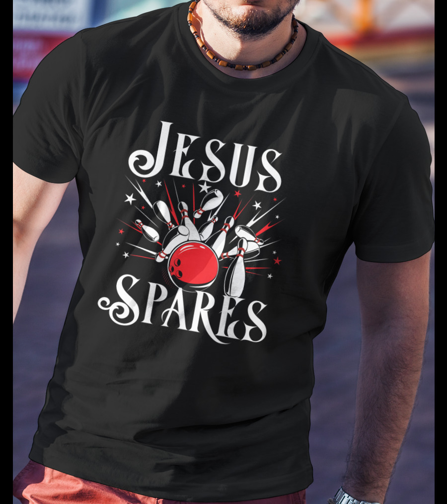 Jesus Spares Funny Christian Bowling Pins And Ball Victory T-Shirt