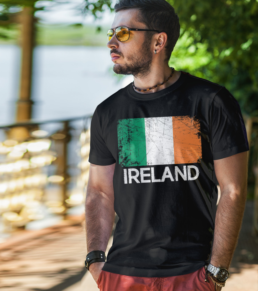 Ireland Irish Flag Vintage Made In Ireland T-Shirt