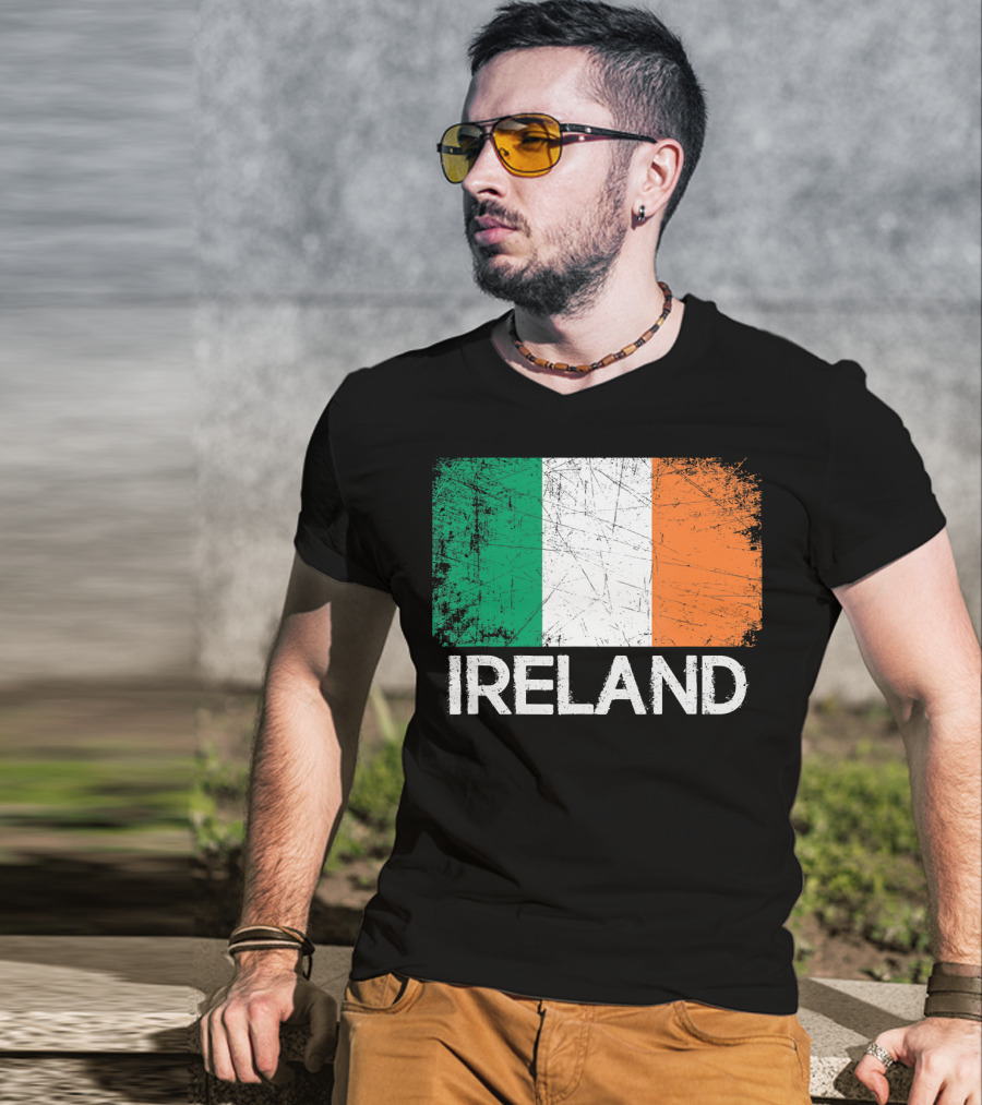 Ireland Irish Flag Vintage Made In Ireland T-Shirt