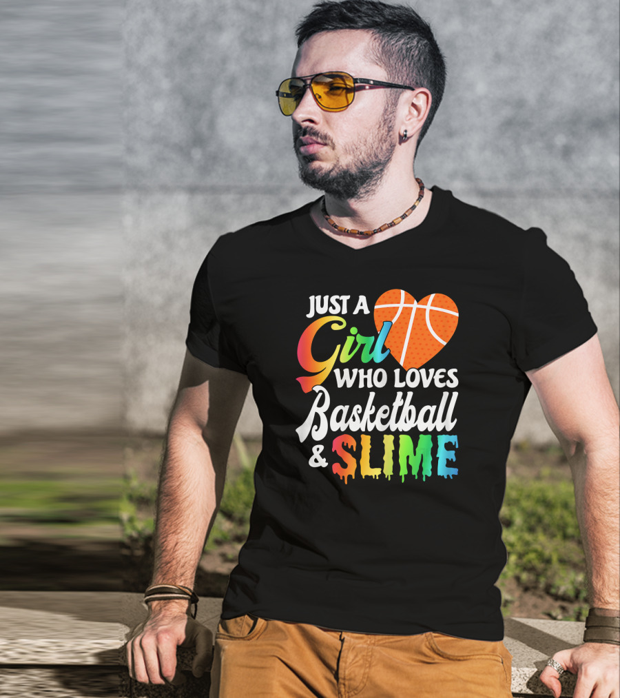 Just A Girl Who Loves Basketball And Slime T-Shirt