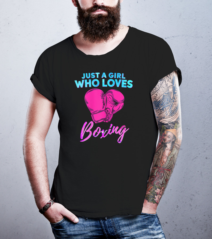 Just A Girl Who Loves Boxing Boxing Gloves T-Shirt
