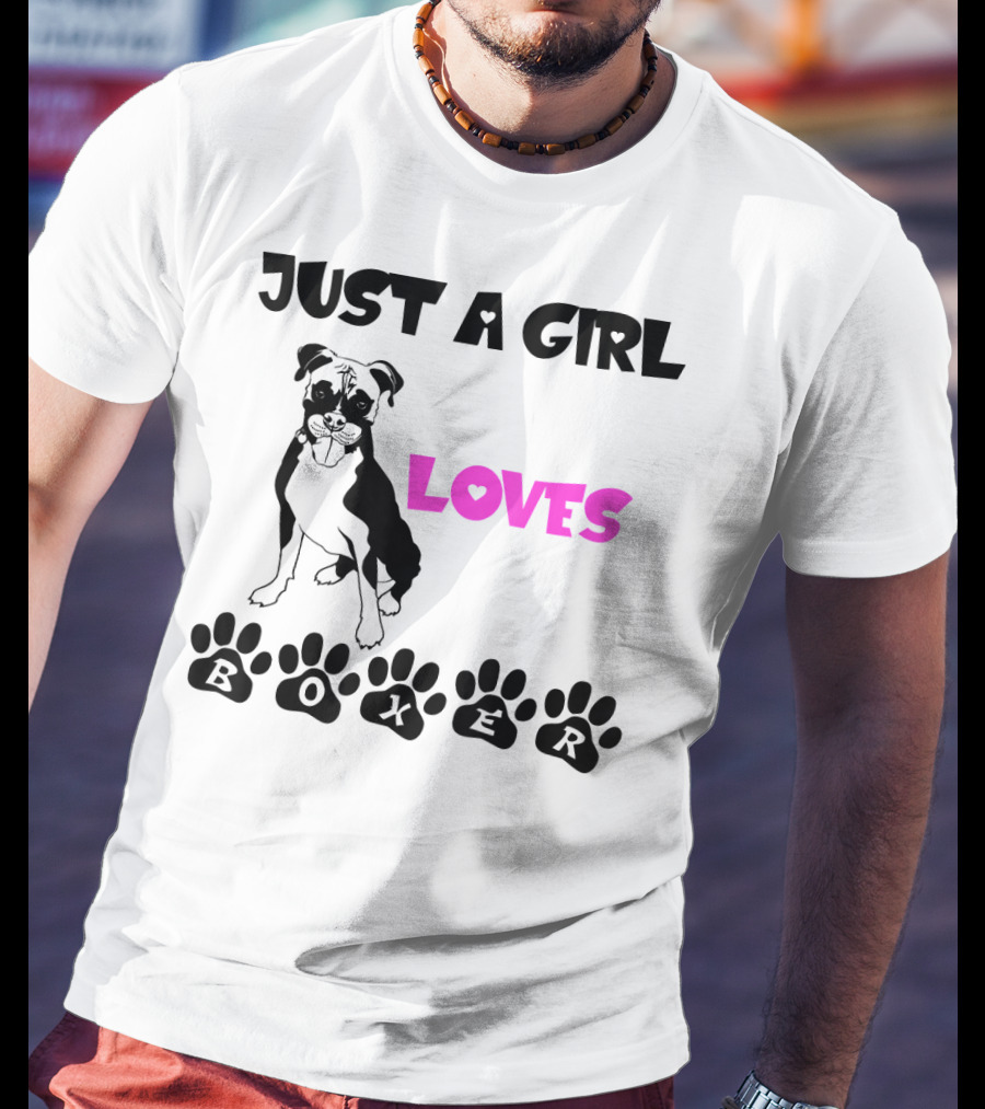 Just A Girl Who Loves Her Boxer Paws T-Shirt