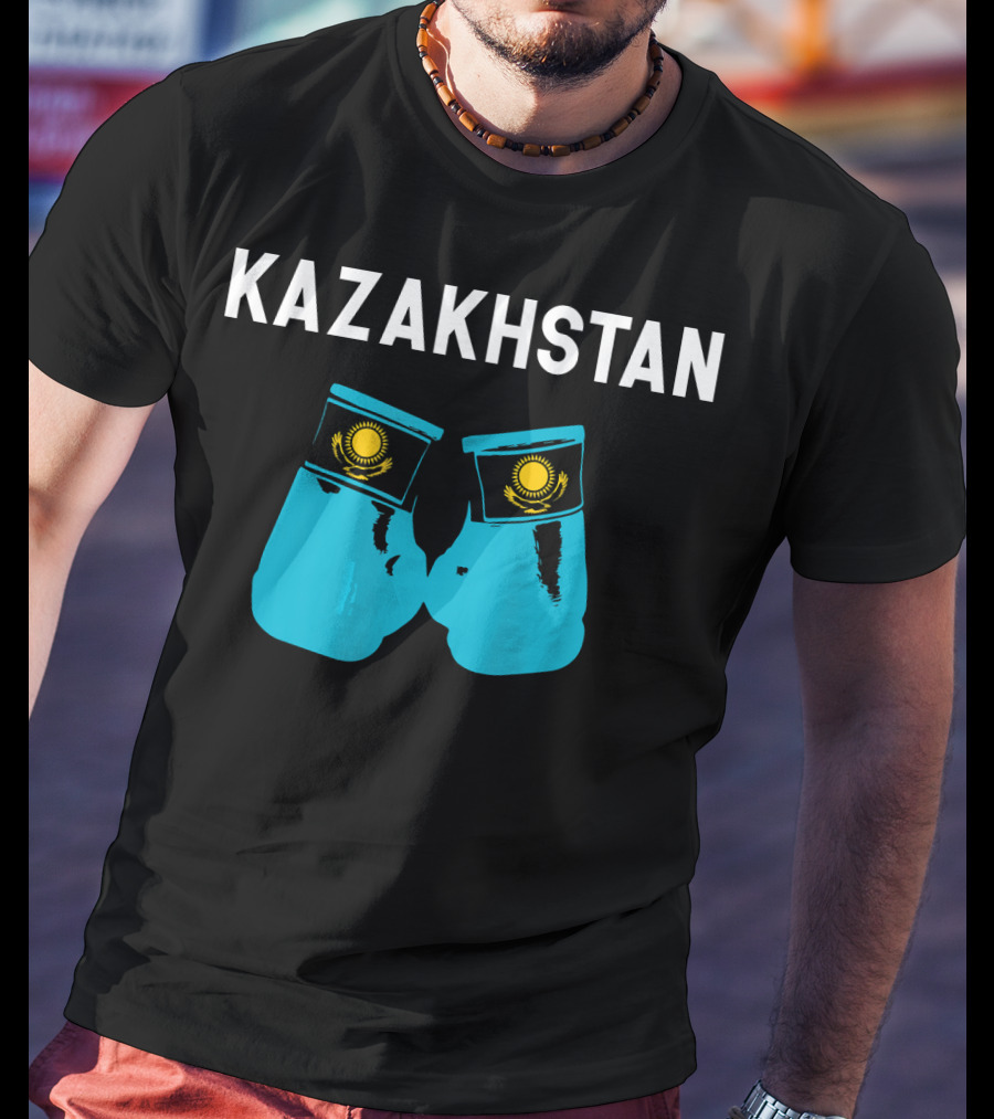 Kazakhstan Kazakh Boxing Gloves With National Emblem T-Shirt