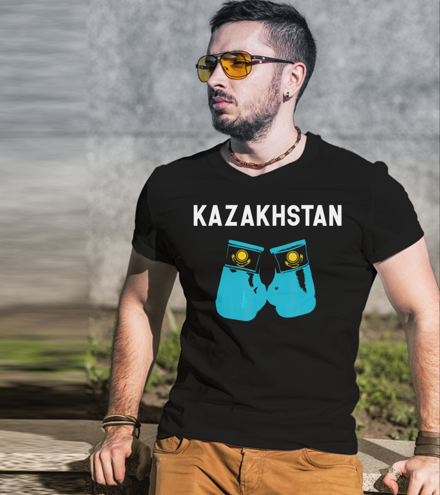Kazakhstan Kazakh Boxing Gloves With National Emblem T-Shirt