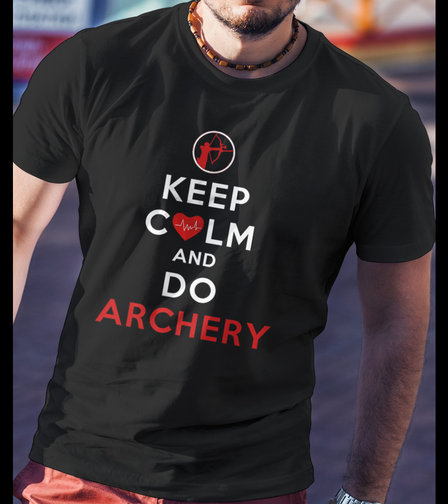 Keep Calm Heartbeat And Do Archery Bow Circle T-Shirt