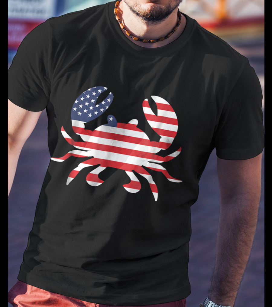 American Flag Crab USA Patriotic T-Shirt