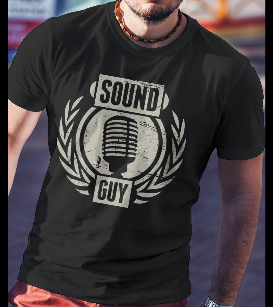 Audio Engineer Sound Guy Mic Laurel T-Shirt