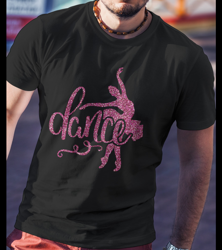 Ballet Dance Pink Glitter Ballerina T-Shirt