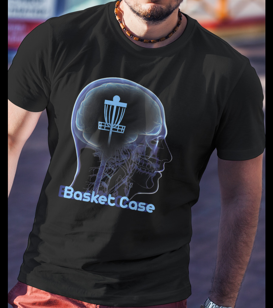 Basket Case Disc Golf Frisbee Target Brain T-Shirt