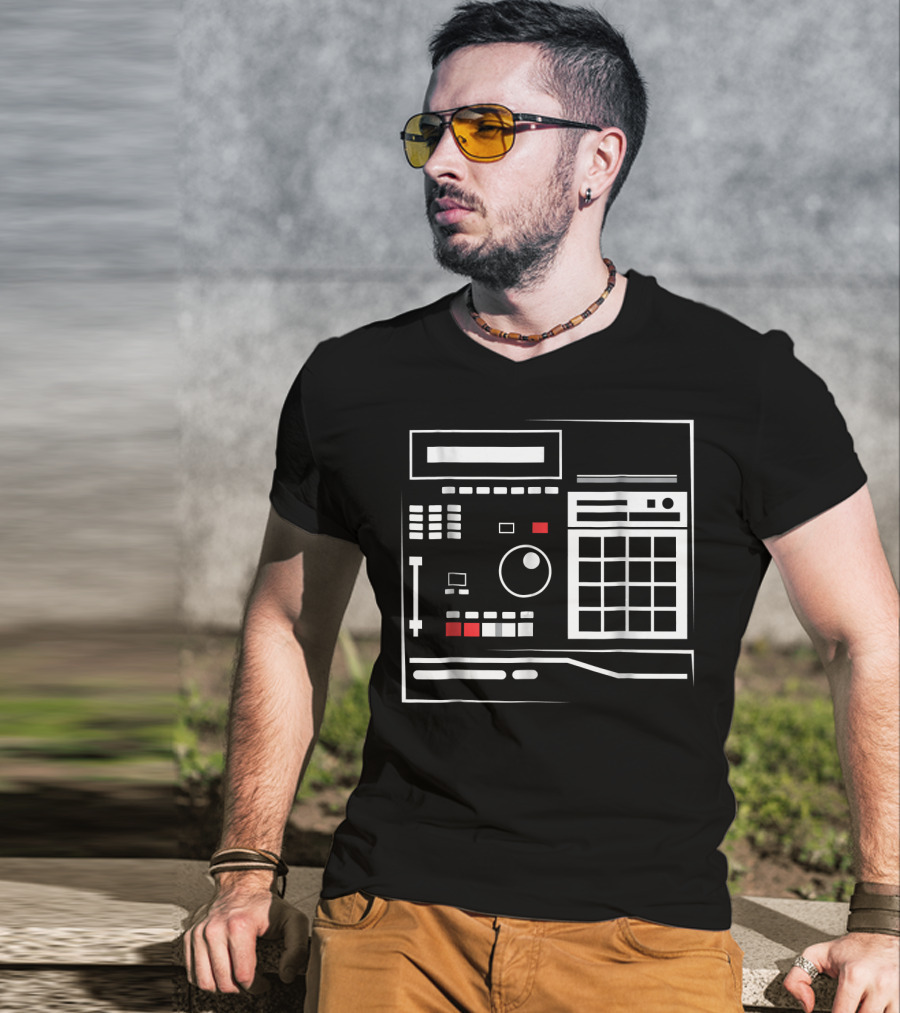 Mens MPC Drum Sampler Hiphop Music Equipment T-Shirt