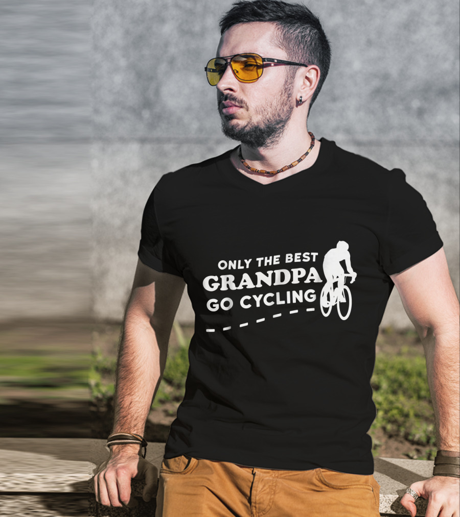 Only The Best Grandpa Go Cycling Biking Grandpa T-Shirt