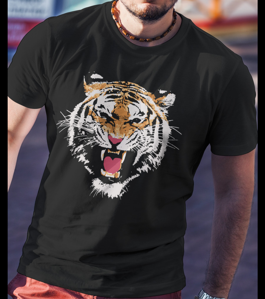 Roaring 80's Wild Tiger Face T-Shirt