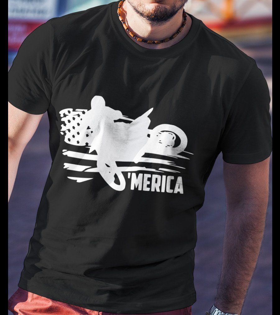 American Flag Dirt Bike 'Merica T-Shirt