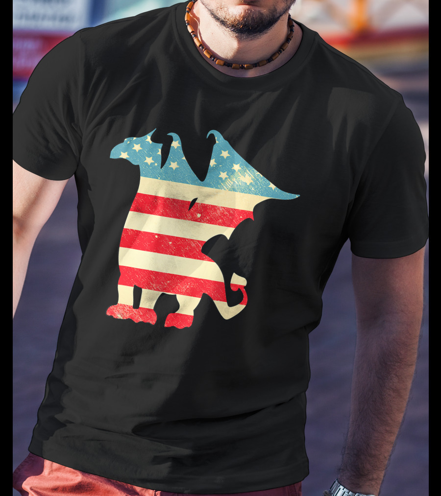 American Flag Vintage Dragon T-Shirt