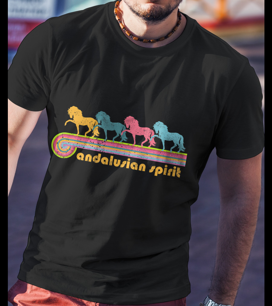 Andalusian Spirit Colorful Horse Retro NickerStickers T-Shirt