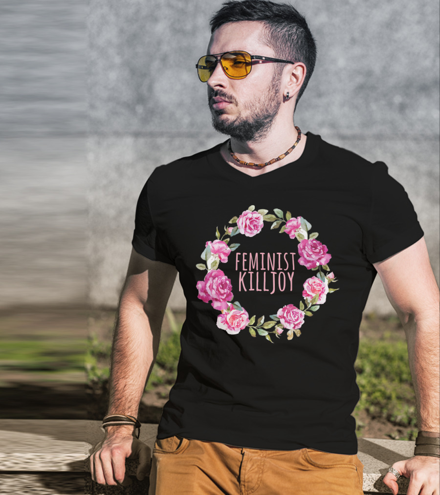 Feminist Killjoy Floral Wreath Roses T-Shirt