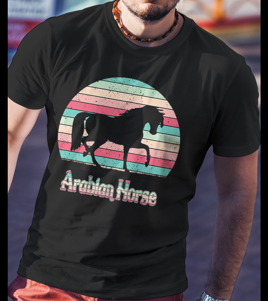 Arabian Horse Retro Stripes T-Shirt