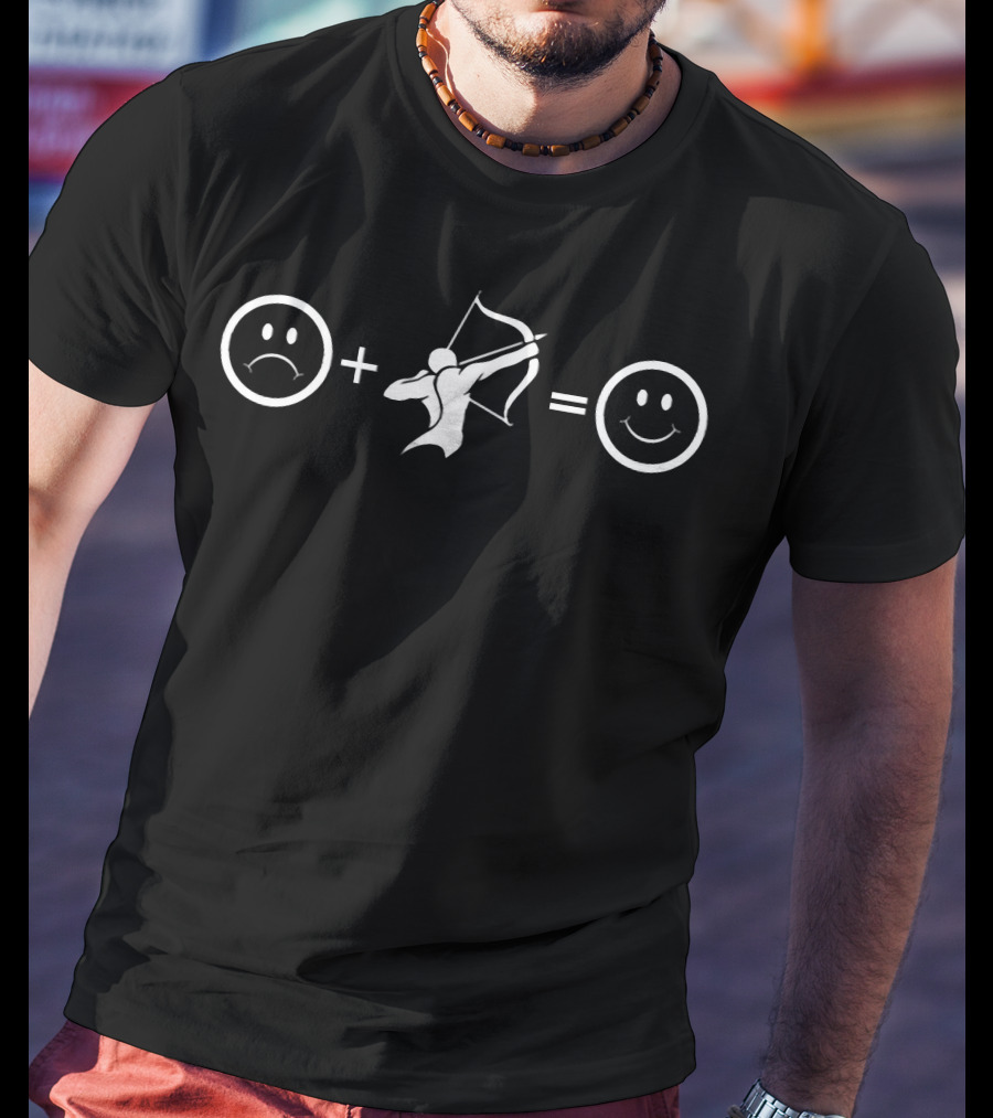 Archery Archer Equals Happy Bow Hun Emojis Equation T-Shirt