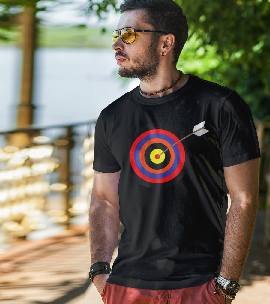 Archery Bullseye Hits The Spot Arrow Target T-Shirt
