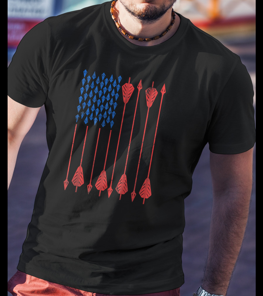 USA American Flag Made Of Arrows Archery T-Shirt