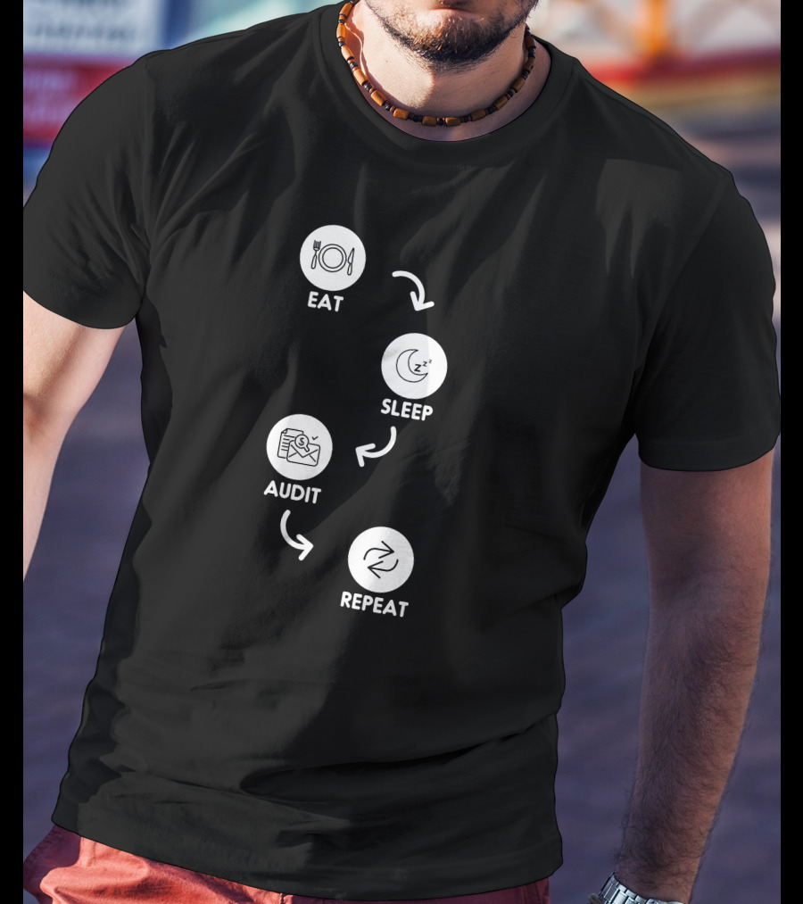 Eat Sleep Audit Repeat Auditor Daily Life T-Shirt