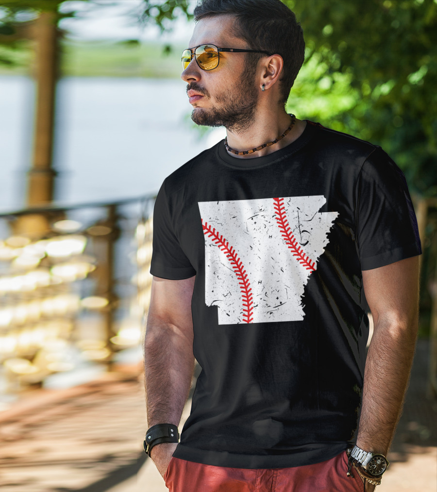 Awesome Arkansas Baseball Map T-Shirt