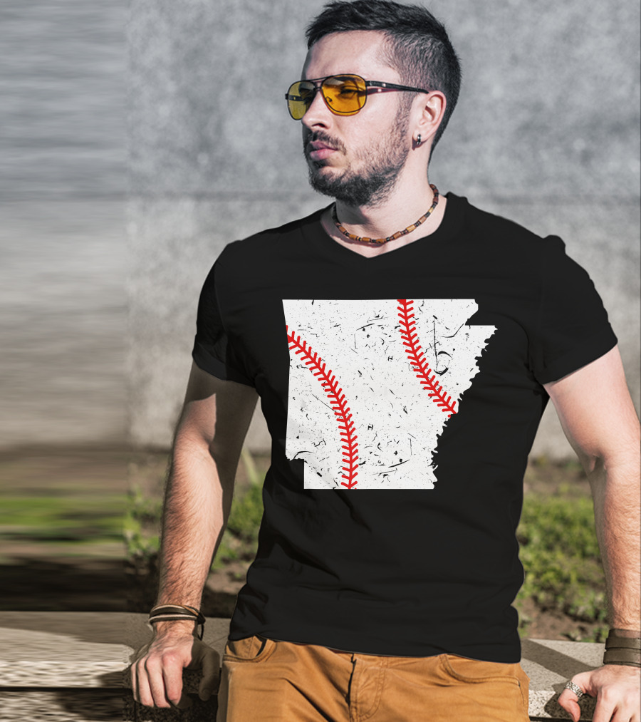 Awesome Arkansas Baseball Map T-Shirt