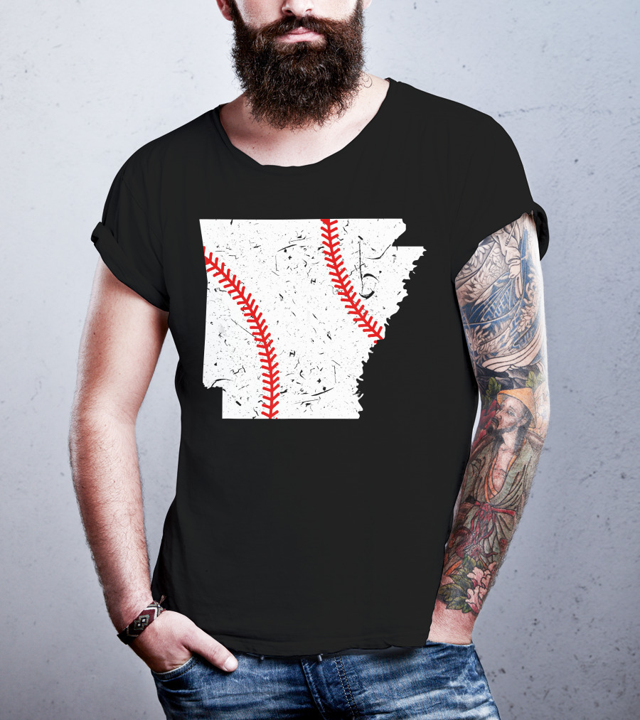 Awesome Arkansas Baseball Map T-Shirt