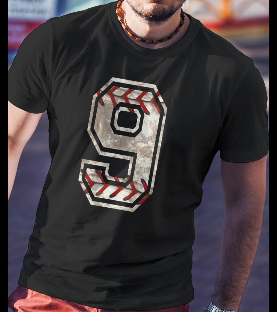 Number 9 Baseball Stitch T-Shirt