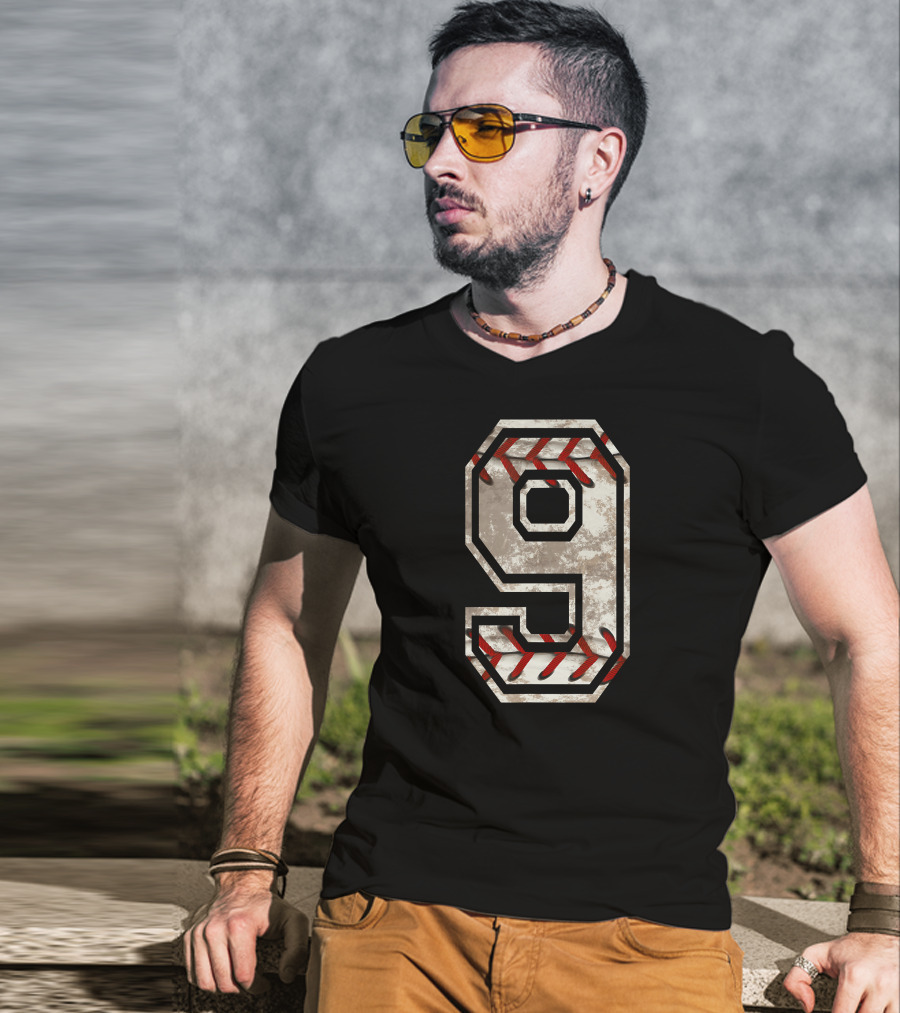 Number 9 Baseball Stitch T-Shirt