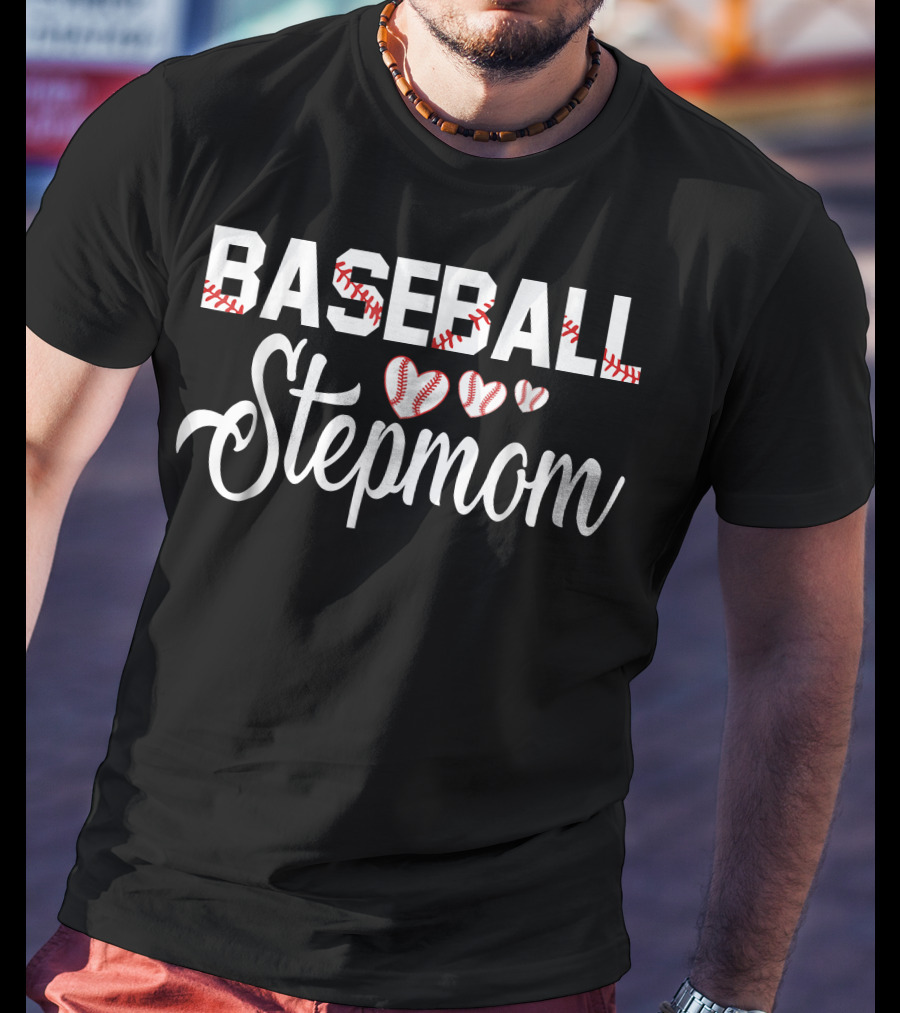 BASEBALL Stepmom Heart Baseballs Icons T-Shirt