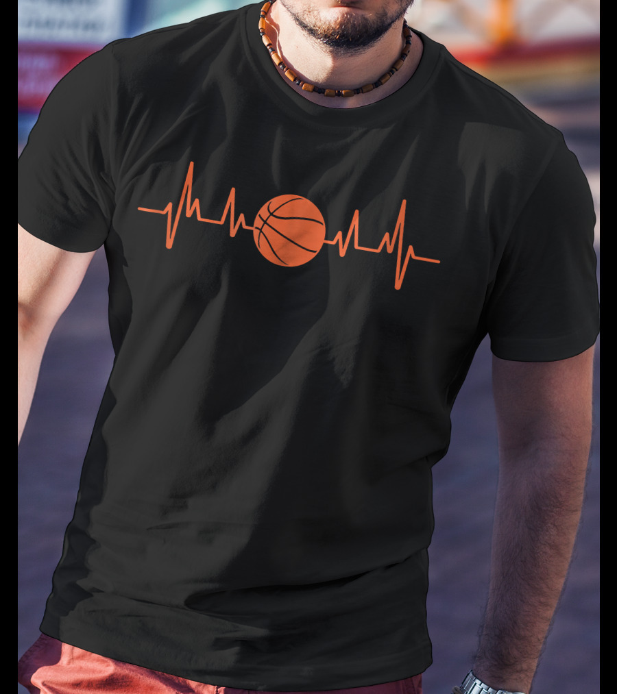 Basketball Heartbeat Pulse Line Sport T-Shirt