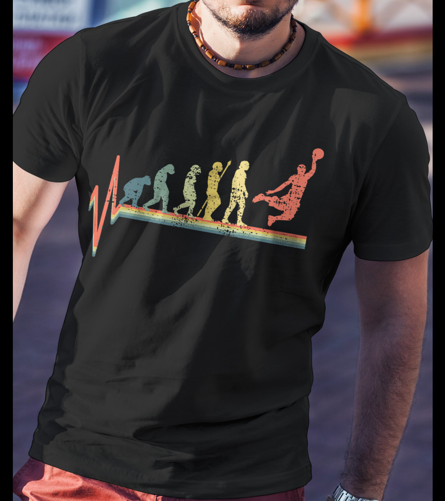 Basketball Heartbeat Dunkin Evolution Stages T-Shirt