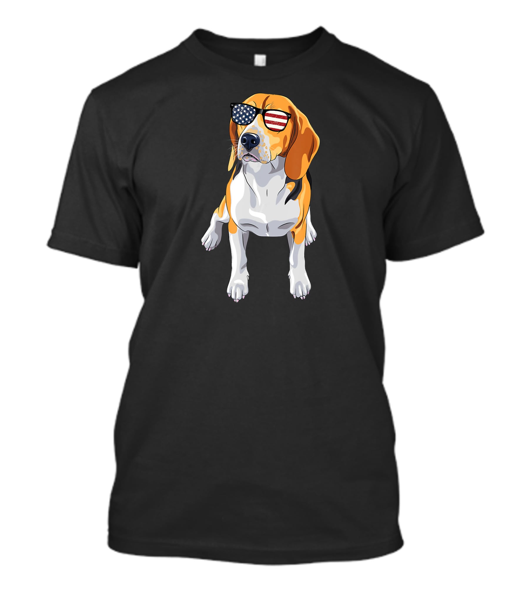 Beagle Wearing American Flag Sunglasses Patriotic T-Shirt
