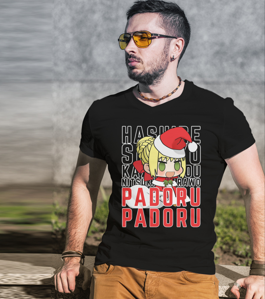 Hashire Sori Yo Kaze No Nako Padoru Padoru Nitsuki Rawo Christmas Saber Nero T-Shirt