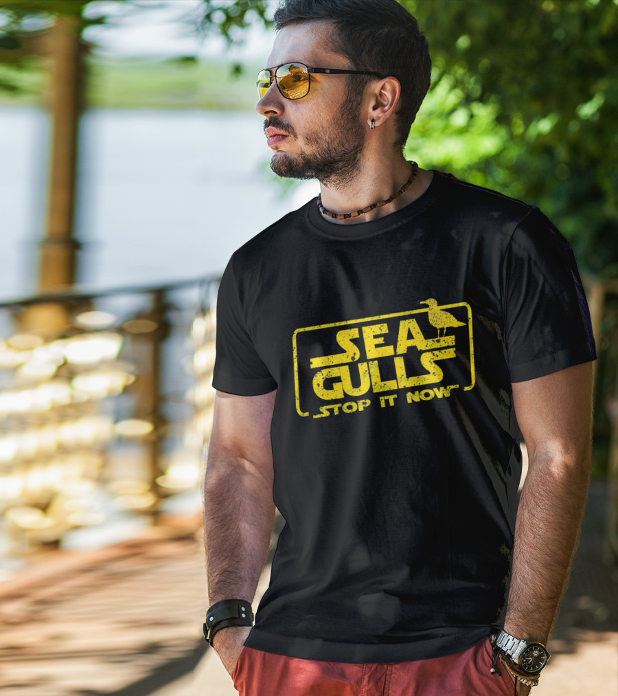 Sea Gulls Stop It Now T-Shirt