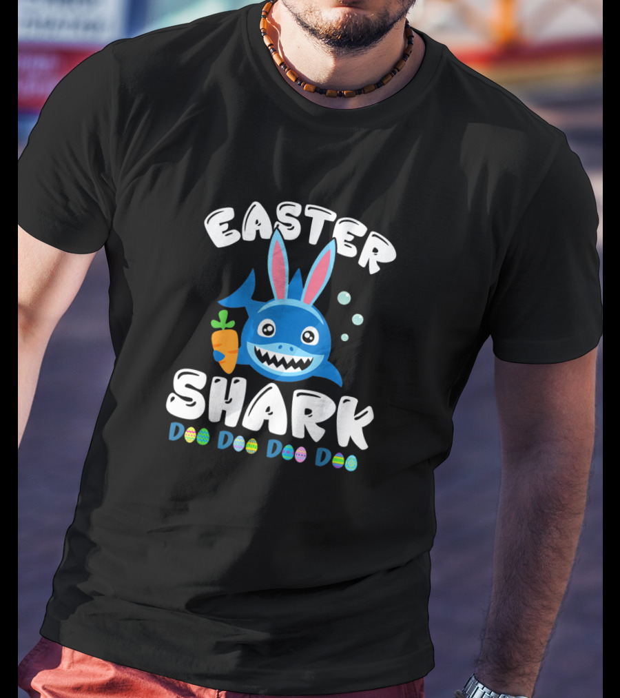 Easter Shark Bunny Doo Doo Easter Kids Toddler T-Shirt