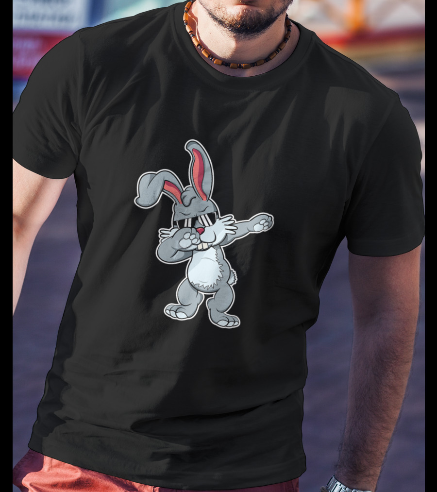Dabbing Bunny With Sunglasses Easter Present T-Shirt