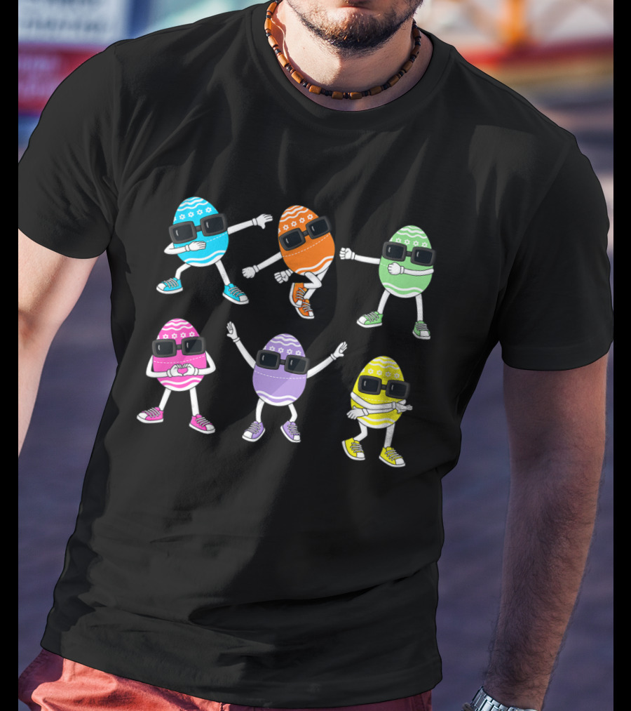 Dancing Eggs Easter Day Challenge With Colorful Sunglasses Grooves T-Shirt