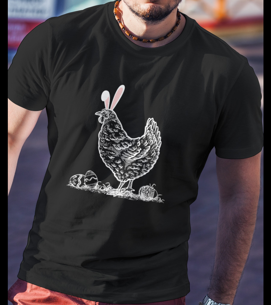Easter Bunny Ears Chicken With Eggs T-Shirt