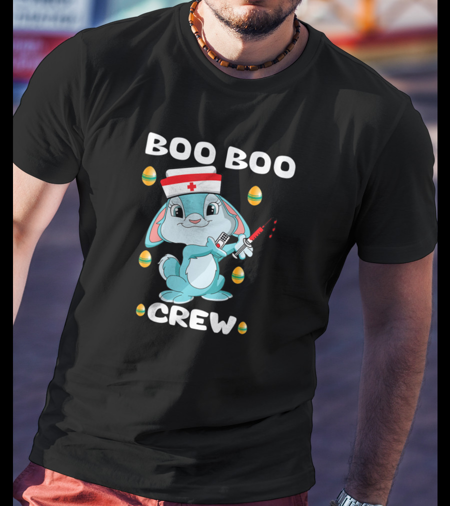 Boo Boo Crew Nurse Bunny Easter Eggs T-Shirt
