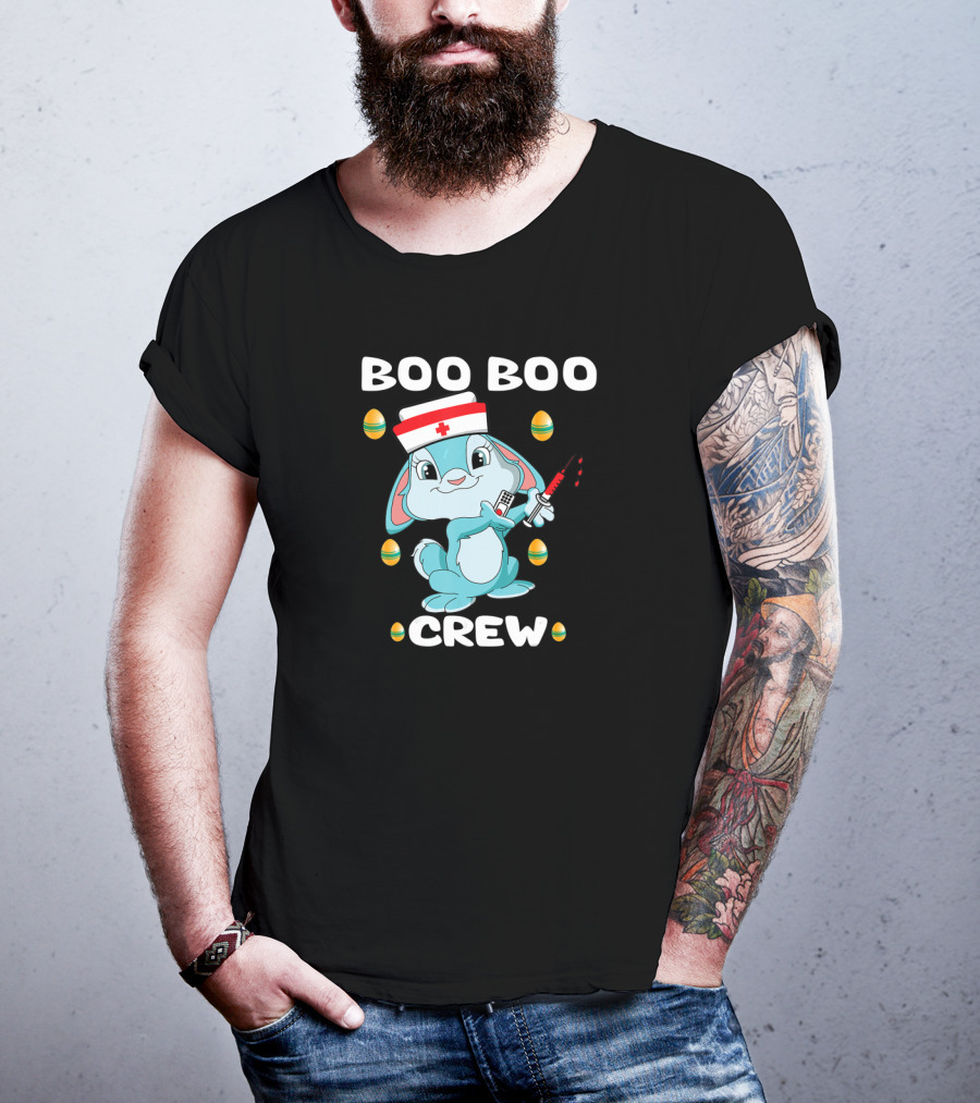 Boo Boo Crew Nurse Bunny Easter Eggs T-Shirt
