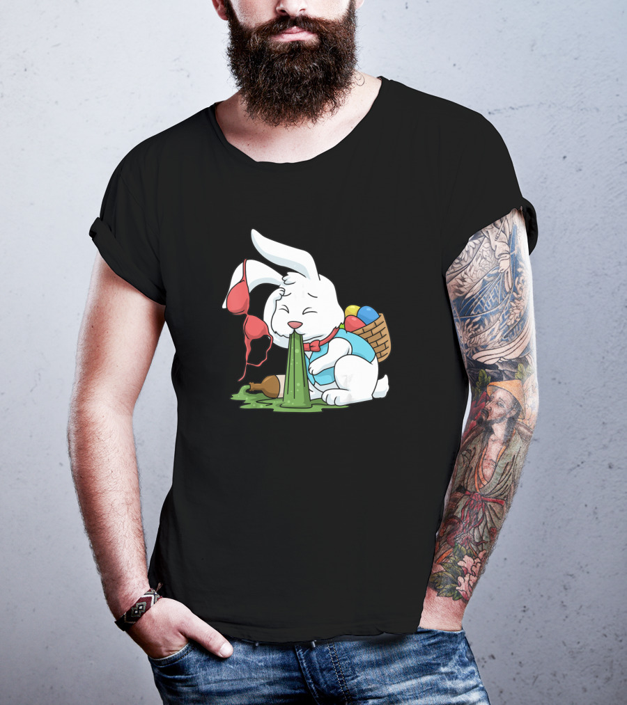 Funny Easter Bunny Egg Hunt Hangover With Bra And Eggs T-Shirt