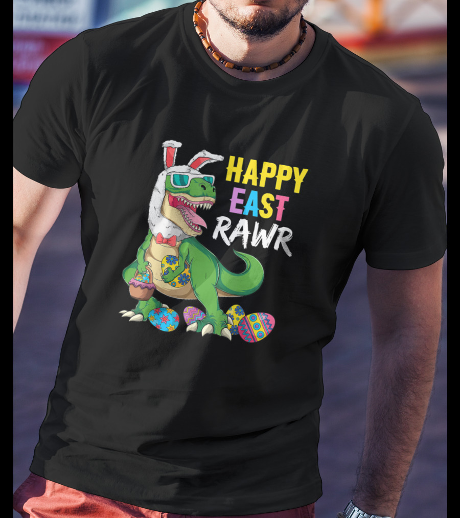 Happy Easter Dinosaur Bunny Egg Hunt Fun T-Shirt